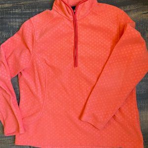 Women's Lands' End Fleece Pullover, size XL, bright coral